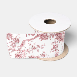 Elegantes Vintages, französisches Gravur-Toile-Ros Satinband
