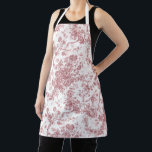 Elegantes Vintages, französisches Gravur-Toile-Ros Schürze<br><div class="desc">Elegantes und verziertes Vintages Jouy-Muster in Rosa und Weiß mit exotischen Blume,  Weinreben und Blättern,  verwoben mit Garland und Körben von Rose. Dieses Muster wurde um 1910 in der Smithsonian-Sammlung aus einem historischen französischen Textilfragment adaptiert. Muster sind hoch,  können aber nicht gekachelt werden.</div>