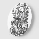 Elegantes Vintages französisches Große Wanduhr (Winkel)