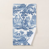 Elegantes, Vintages französisches Städtchen in Bla Badhandtuch Set (Handtuch)