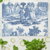 Elegantes, Vintages französisches Städtchen in Bla Geschirrtuch (Gefaltet)