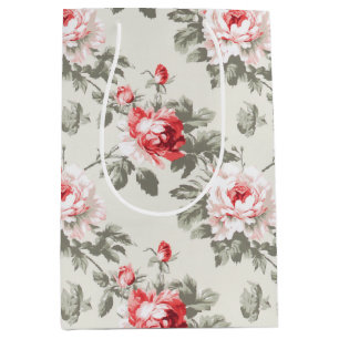 Elegantes Vintages Frühlingsmuster Rose Blumenmust Mittlere Geschenktüte