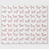 Elegantes Vintages Galloping Rotes Pferd Geschenkpapier (Flach)