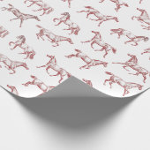 Elegantes Vintages Galloping Rotes Pferd Geschenkpapier (Ecke)