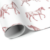 Elegantes Vintages Galloping Rotes Pferd Geschenkpapier (Rolleneckpunkt)