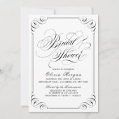 Elegantes Vintages geblüht Kalligraphie-Brautparty Einladung (Vorderseite)