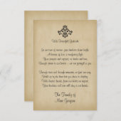 Elegantes Vintages Gedicht Beileid Dankeschön Dankeskarte (Vorne/Hinten)