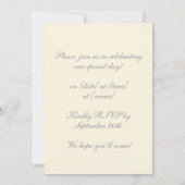 Elegantes Vintages Gold Beige Creme Einladung (Rückseite)