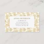 Elegantes Vintages Gold Beige Visitenkarte (Rückseite)