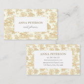Elegantes Vintages Gold Beige Visitenkarte (Vorne/Hinten)