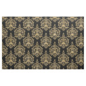 Elegantes Vintages Gold Damask Muster Schwarz Stoff (Fat Quarter (45,7 x 55,9 cm))