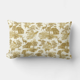 Elegantes Vintages Gold Deer Fox Hare Country Toil Lendenkissen