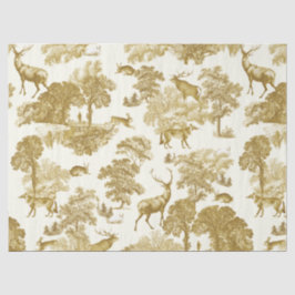 Elegantes Vintages Gold Deer Fox Hare Country Toil Seidenpapier
