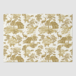 Elegantes Vintages Gold Deer Fox Hare Country Toil Seidenpapier