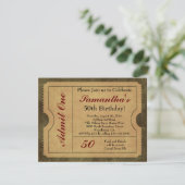 Elegantes Vintages Gold Einlass zum 50. Geburtstag Einladung (Stehend Vorderseite)
