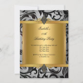 Elegantes Vintages Gold Silver Cupboard Brocade Pa Einladung (Rückseite)