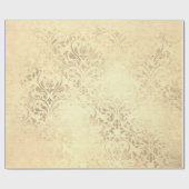 Elegantes Vintages Golddamastmuster Geschenkpapier (Flach)