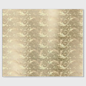 Elegantes Vintages Golddamastmuster Geschenkpapier (Flach)