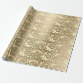 Elegantes Vintages Golddamastmuster Geschenkpapier (Ungerollt)