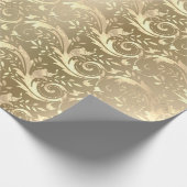 Elegantes Vintages Golddamastmuster Geschenkpapier (Ecke)