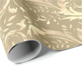 Elegantes Vintages Golddamastmuster Geschenkpapier (Rolleneckpunkt)