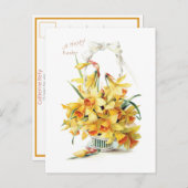 Elegantes Vintages Golden Easter Postkarte (Vorne/Hinten)