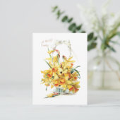 Elegantes Vintages Golden Easter Postkarte (Stehend Vorderseite)