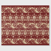 Elegantes, Vintages goldfarbenes Damastmuster Geschenkpapier (Flach)