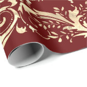 Elegantes, Vintages goldfarbenes Damastmuster Geschenkpapier (Rolleneckpunkt)