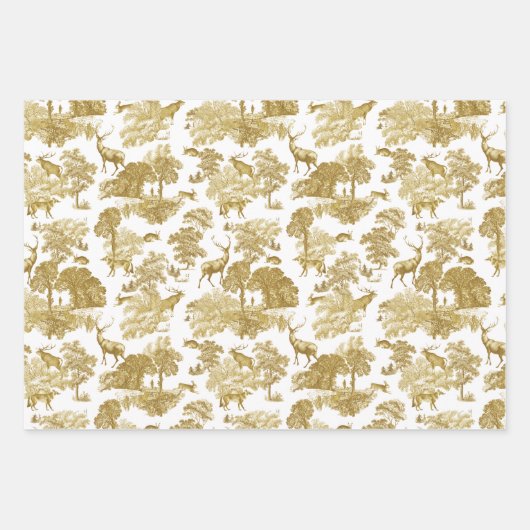 Elegantes Vintages Goldhandwerk Geschenkpapier Set (Vorderseite 2)