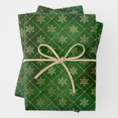 Elegantes Vintages Goldschneeflocken-Muster Geschenkpapier Set (Beispiel)