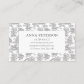 Elegantes Vintages Graues Pferd Visitenkarte (Rückseite)