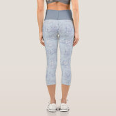 Elegantes Vintages graues Toile de jouy Capri Leggings (Rückseite)