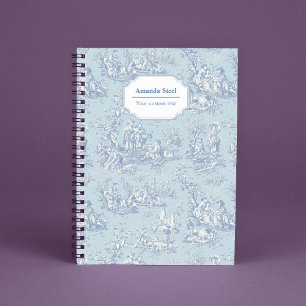 Elegantes Vintages graues Toile de jouy Notizblock