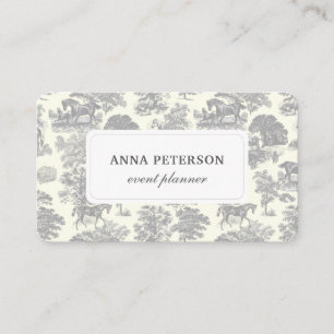 Elegantes Vintages Graues Visitenkarte