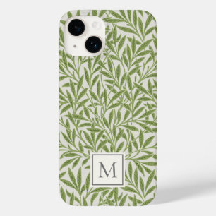 Elegantes Vintages Green Willow Blätter Monogram Case-Mate iPhone 14 Hülle