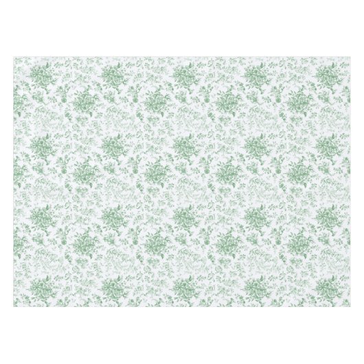 Elegantes Vintages Grünes Blumenmuseum Tischdecke (Vorderseite (Horizontal))