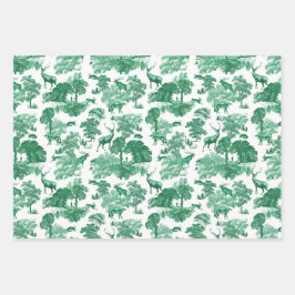 Elegantes Vintages Grünes Französisches Country To Geschenkpapier Set