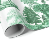 Elegantes Vintages Grünes Hirsch im Wald Geschenkpapier (Rolleneckpunkt)