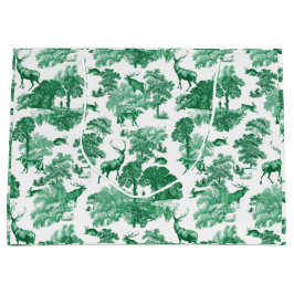 Elegantes Vintages Grünes Hirschfocksengarten Große Geschenktüte