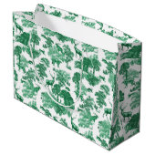 Elegantes Vintages Grünes Hirschfocksengarten Große Geschenktüte (Rückseite Schrägansicht)