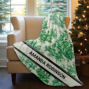 Elegantes, Vintages, grünes Tölpel Fleecedecke