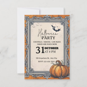 Elegantes Vintages Halloween-Party Einladung - Edi