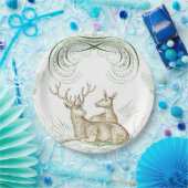 Elegantes Vintages Hirsch Pappteller (Party)