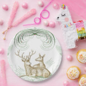 Elegantes Vintages Hirsch Pappteller (Party)