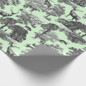 Elegantes Vintages Hirschfoxhaar Grün Geschenkpapier (Ecke)