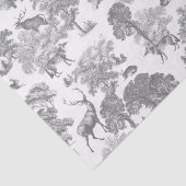 Elegantes Vintages Hirschwald Grau Country Toile Seidenpapier (Detail)