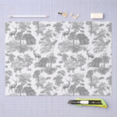 Elegantes Vintages Hirschwald Grau Country Toile Seidenpapier (Handwerk)