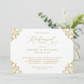 Elegantes Vintages Hochzeitsfest in der Probe Einladung (Stehend Vorderseite)