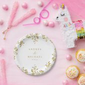 Elegantes Vintages Hochzeitsfest Pappteller (Party)